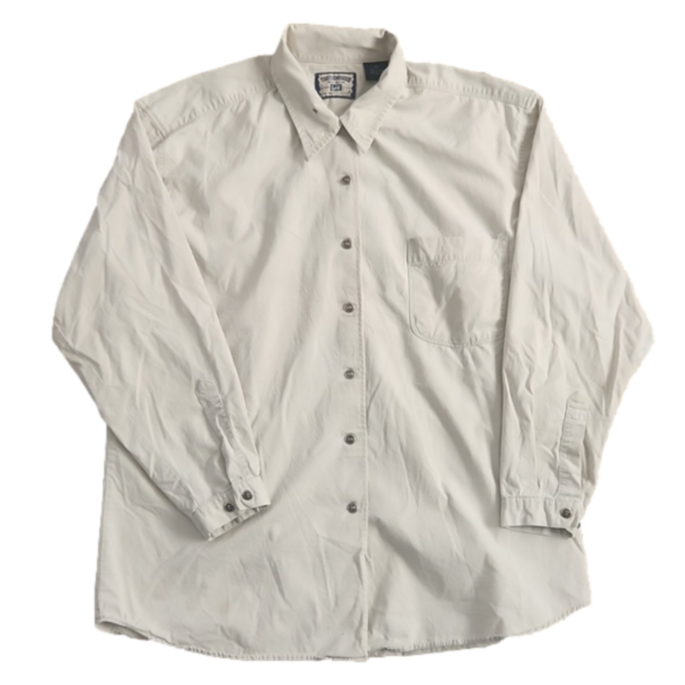3/$20 Lee Authentic Clothing Cream Button-Up Shirt